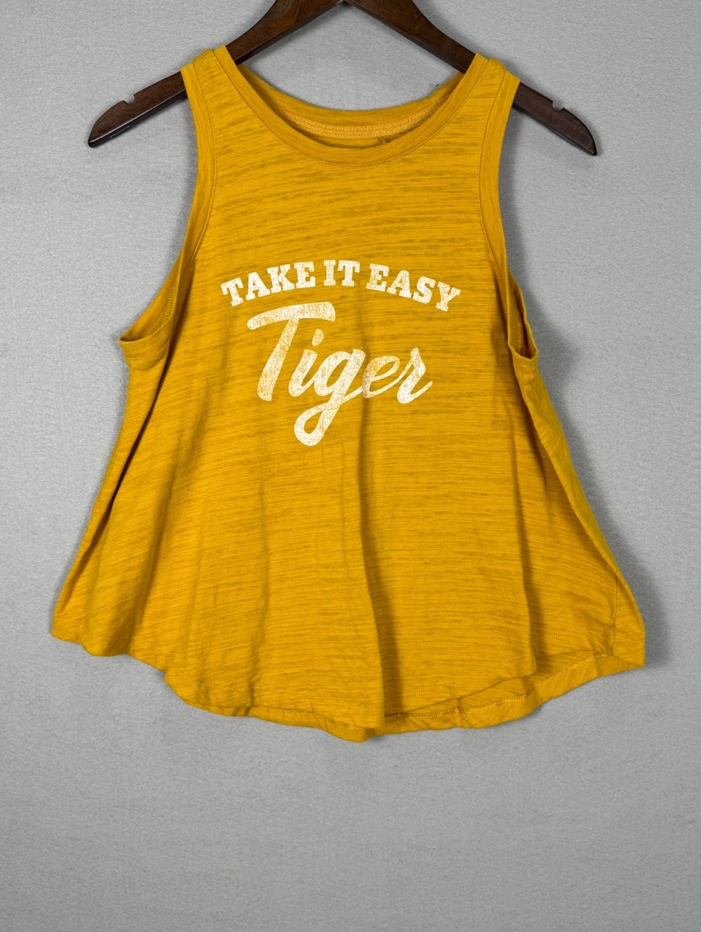 Secret Treasures Girls Medium Yellow Graphic Tank Top